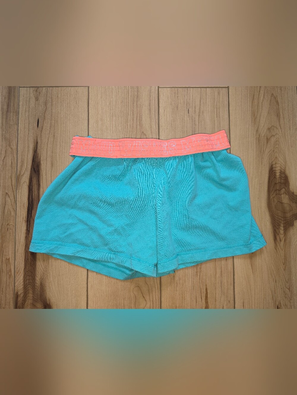 wonder nation Aqua Shorts with Coral Waistband